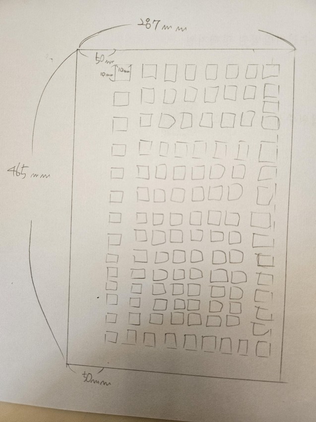 [ũ] 287mm * 465mm β 5Ÿũ  10mm ø  ü  Ÿ Ӱ ũ ˴ϴ  簢 ϴ 2׸ ԴϴȮ ɿο  ׸  Ź