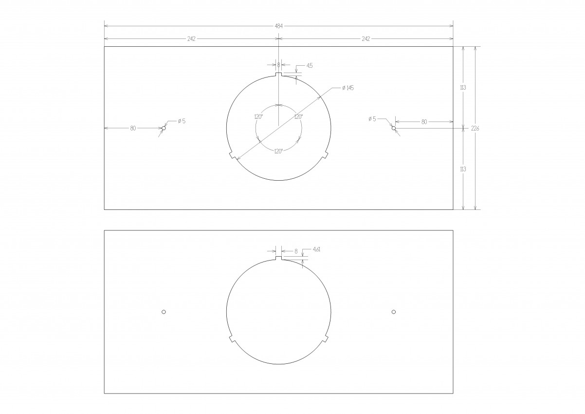 [ũ] ũ 15t, 484*226mm, Ȧ 3EA, 簢Ȧ 3EA û帳ϴ.  : 1EA