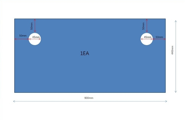 [ũ] ˷ּ Ʒ  (900mm x 450mm)2  (900mm x 440mm)1  (900mmx 440mm)1  (440mm x 440mm)2  ħ (890mm x 55mm)2Ʒ   ħ (890mm x 100mm)2 Ƶ